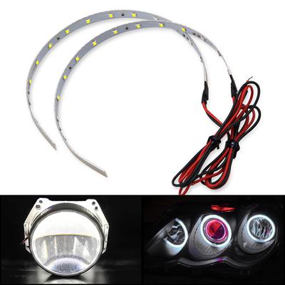 2 Stücke 23,5 CM LED Streifen Licht Angel Eyes LED Halo Ring Eye DRL Glühbirnen Weiße Farbe 3030SMD Auto Styling Tagfahrlicht Lampe