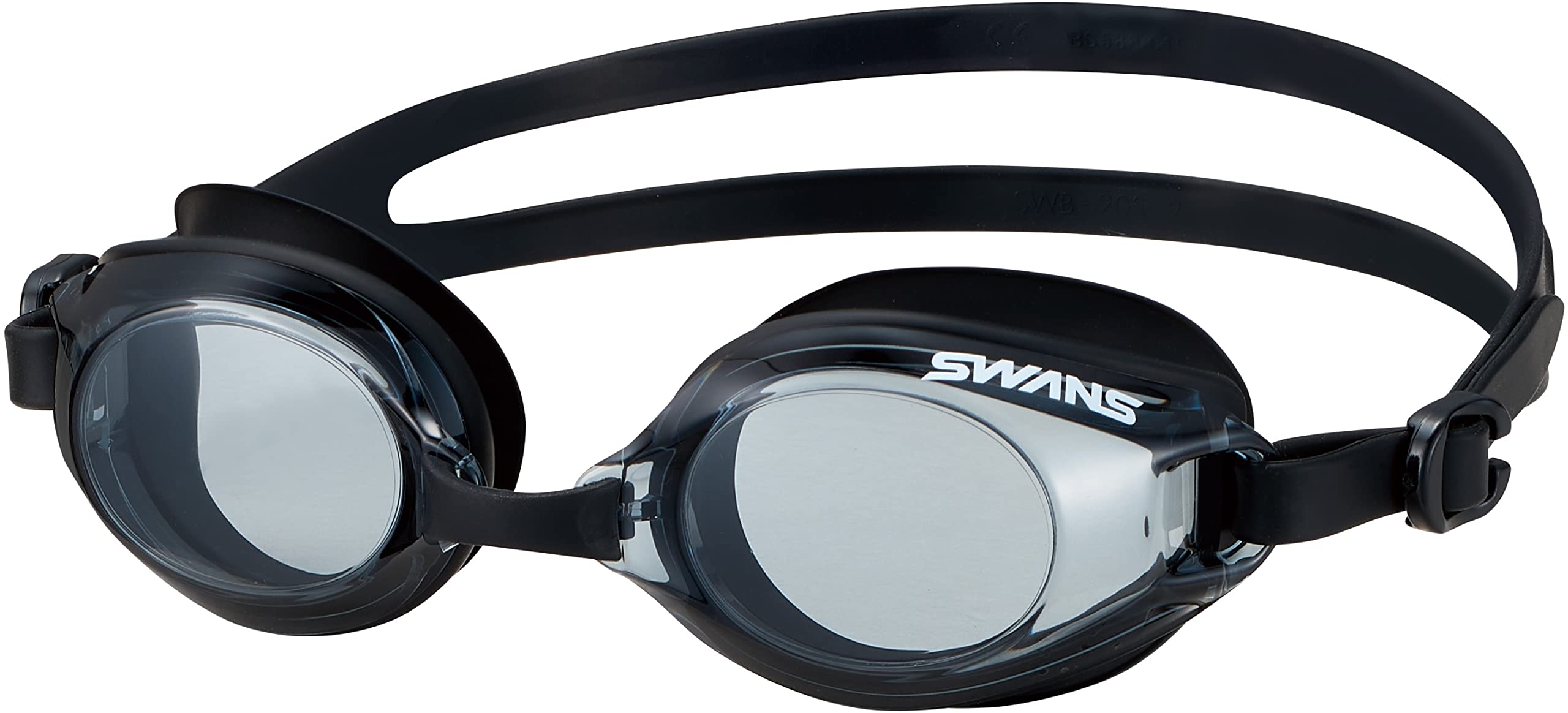 

Swans SMBK Smoke Black Swimming Made in for with Large Lenses and Antibacterial Cushion SW-46re Goggles, Japan, Adults,