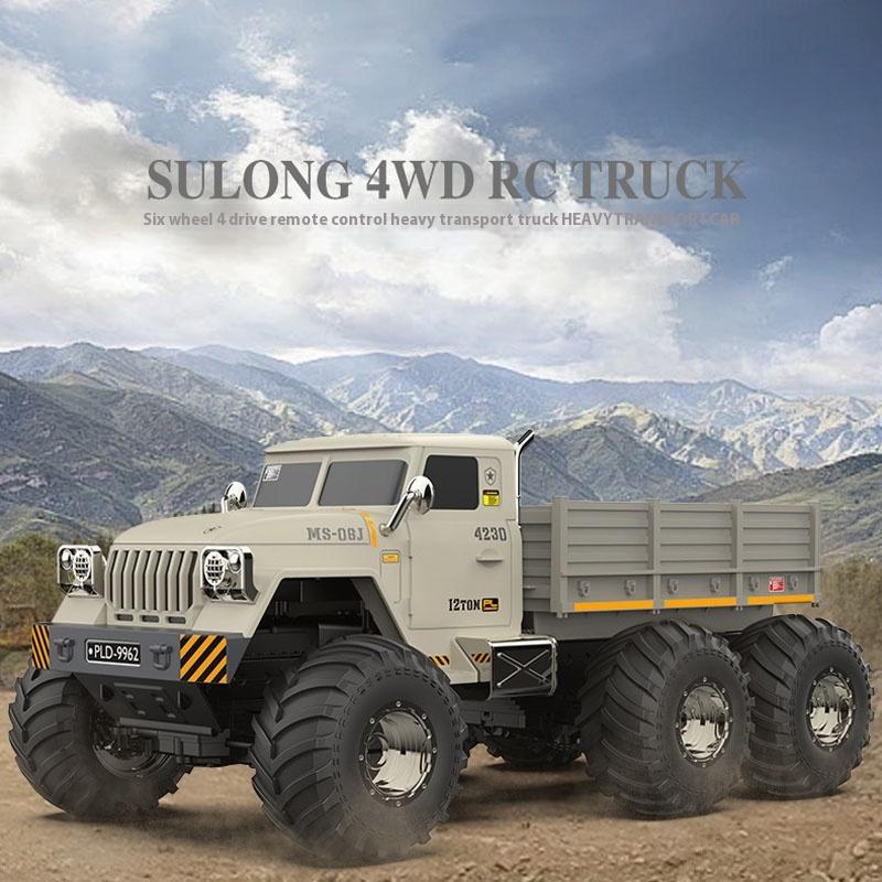 New Product Simulation Military Six Wheeled Truck Remote Control Four-Wheel Drive Off-Road Climbing Heavy Transport Truck Model