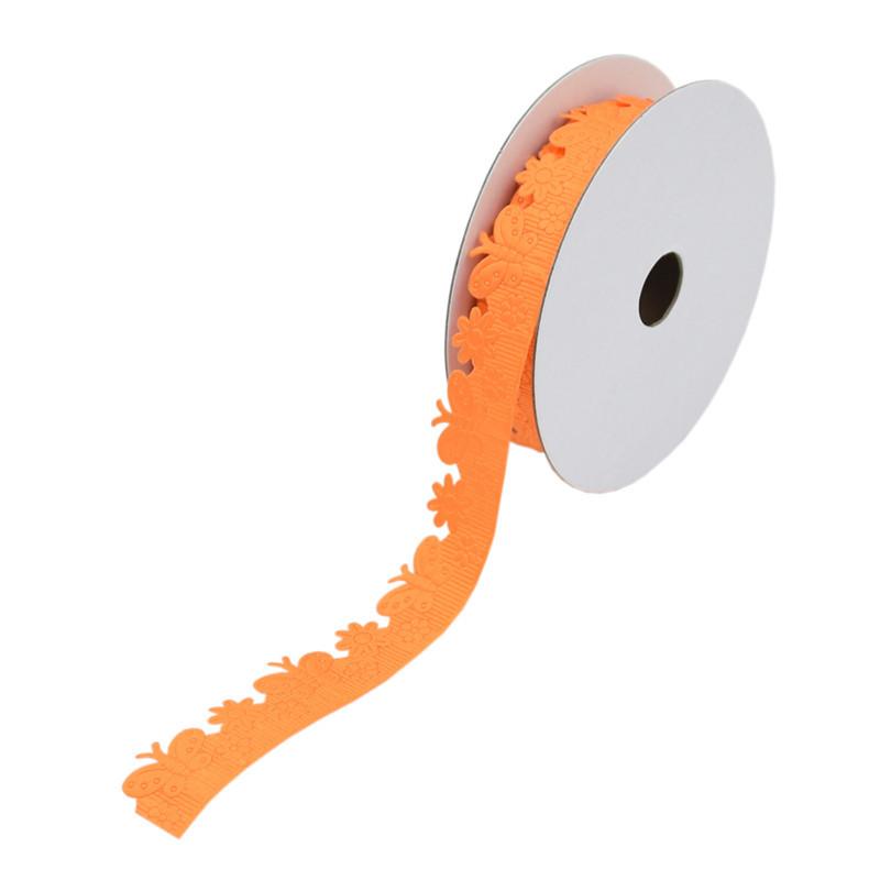 

2,2 см/10 ярдов ультразвуковая тисненая лента в виде цветка-бабочки, руководство по изготовлению подарков своими руками, украшение на пружине жёлтый