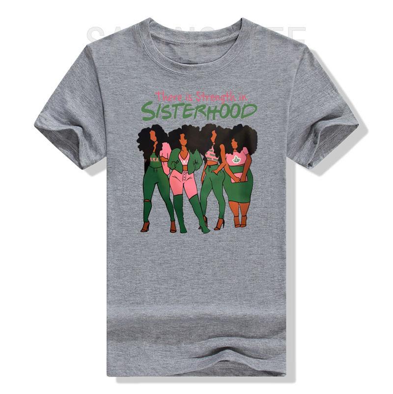 There Is Strength In Sisterhood Black History Melanin Queen T-Shirt African American Sisters Graphic Tee Top Afro Sistas Clothes