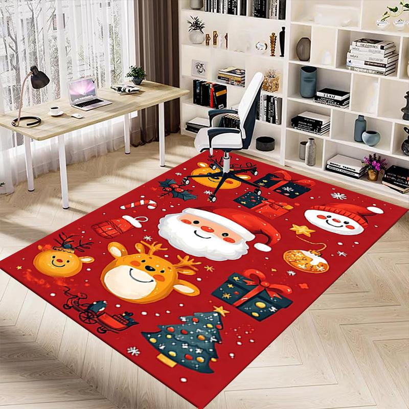 1PC Christmas Santa Claus Non-Slip Floor carpet, suitable for Office, bedroomand playrooms. It can also be used as a sofa footrest cover-T69