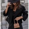 Fashion Vintage Autumn Winter Coat Women Long Sleeve Turn Down Collar Button Jacket Lady Outfit Streetwear Casual Elegant Coats