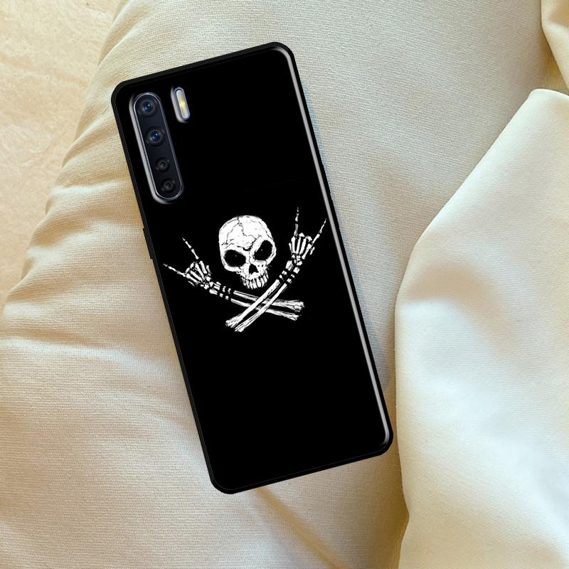 Skeleton Middle Finger Case For Oppo A96 A76 A16 A18 A38 A58 A78 A98 A74 A94 A54 A80 A60 A40 A15 A17 A57 A5 A6 Pro