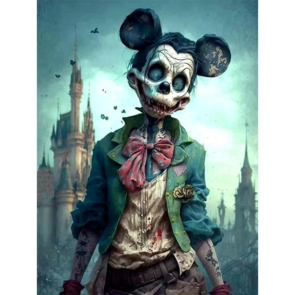 

Disney Diamond Painting Zombie Mickey Mouse Dark Apocalyptic Art Painting Cartoon Diamond Painting Full Diamond Cross-stitchCraftDIYGiftHomeDecoration Round 20x30cm