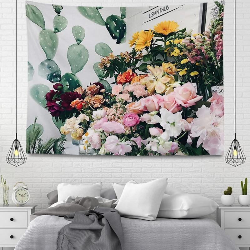 Flowers and Succulents Tapestry Home Wall Decoration Tapestry Office Living Room Tapestry