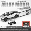 1/24 Scale Tesla Cyber Toys Off Road Truck Alloy Metal Diecast Car Model Sound and Light Boutique Decorative Collection Ornaments Birthday