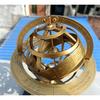 Armillary Sphere Brass Astrolabe On Wood Base ~Maritime Nautical Collectible ~ Table Décor Celestial Globe Retro Gift