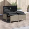 4 Piece Grey Outdoor Sofa Set with Cushions