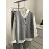 Woman Sweater Vest Sleeveless Retro Preppy Style Autumn Knitwears Waistcoat Outerwears Oversized Coats Winter Sweater Jumpers
