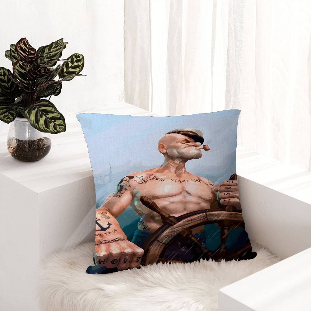 Anime P-Popeye The Sailor Lucky Dragon Pillow Cover Sofa Cushion Cover Home Room Decoration Children Gift