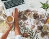 Home Office Protective Pad Dried Leaves and Flowers 120x60 cm