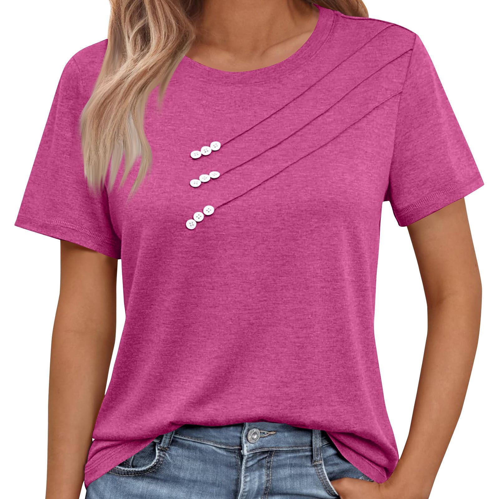 

Женская однотонная повседневная рубашка с короткими рукавами на пуговицах XL