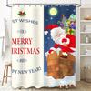 Tu Christmas Shower Curtain Santa Claus Festive Holiday Decor Bathroom Waterproof Home Xmas Pattern Backdrop Festive Season Gift