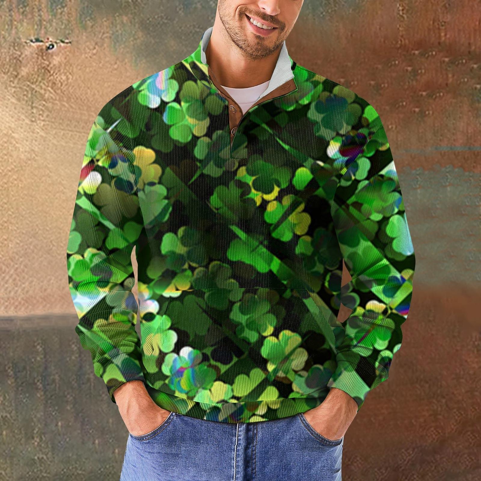 

Весенняя и мужская толстовка с воротником-стойкой — это повседневные свитера для активного отдыха, топы L темно-зеленого