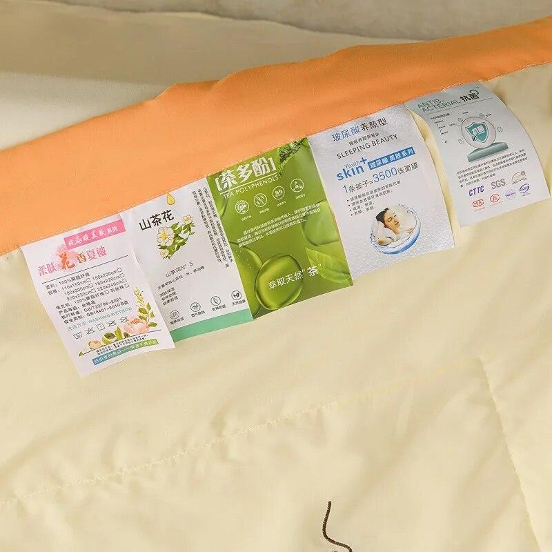 Sommer-Bettwäscheset, hautfreundlich, kühler, waschbar, Steppdecke, Bettlaken und Kissenbezug, Queen-Size-Größe, dünne Decke für Klimaanlage