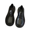 Zhongjia~ British Style Small Leather Shoes Women's 2025 Spring Single Shoes Academy Style Thick Sole Heightening Lace-up Loafers Women's Shoes