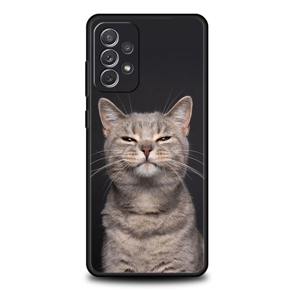 Kawaii Love Cat Phone Case For Samsung Galaxy A17 A07 A55 A35 A25 A15 A05s A33 5G A31 A23 A21s A13 A41 A73 A53 A51 A71 A03 Cover