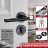 Magnetic Silent Black Wooden Bedroom Door Handle Lock