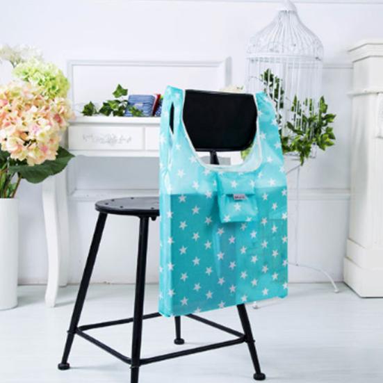 Reusable Shopping Bag Foldable Stars Stripes Washable Pouch for Oxford Fabric Grocery Tote Camping Commuting Picnic