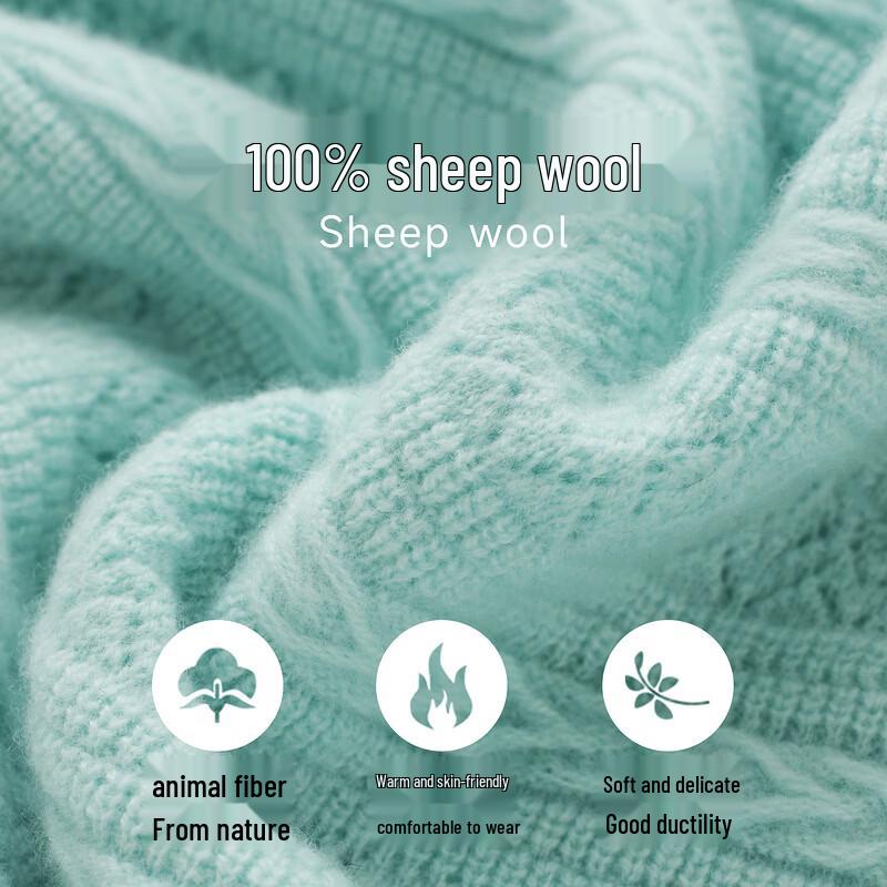 Zhaojun Women's 100% Wool Hollow-Out Knit Sweater