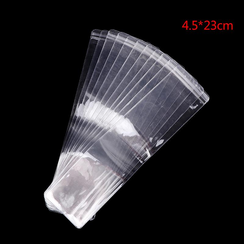 

11 шт. Длинные прозрачные ПВХ пакеты на молнии для ювелирных изделий, водонепроницаемые, пылезащитные, для батареек, сережек, бусин, упаковка, хранение, пакеты для часов 4.5*23cm