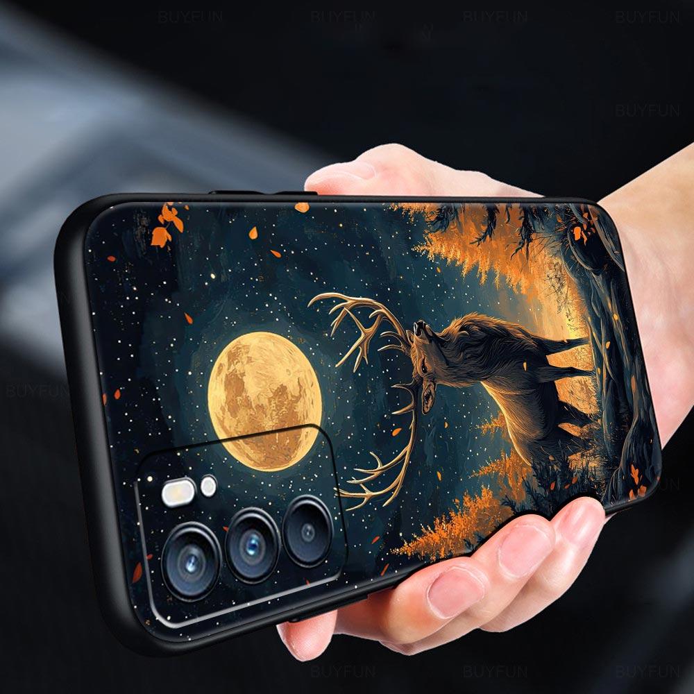 Deer Lichee Pattern Phone Case For Oppo Reno 13 12 11 10 7 F Find X5 X6 A98 A80 A79 A78 A57 A54 A31 A17 Pro 5G Soft TPU Cover