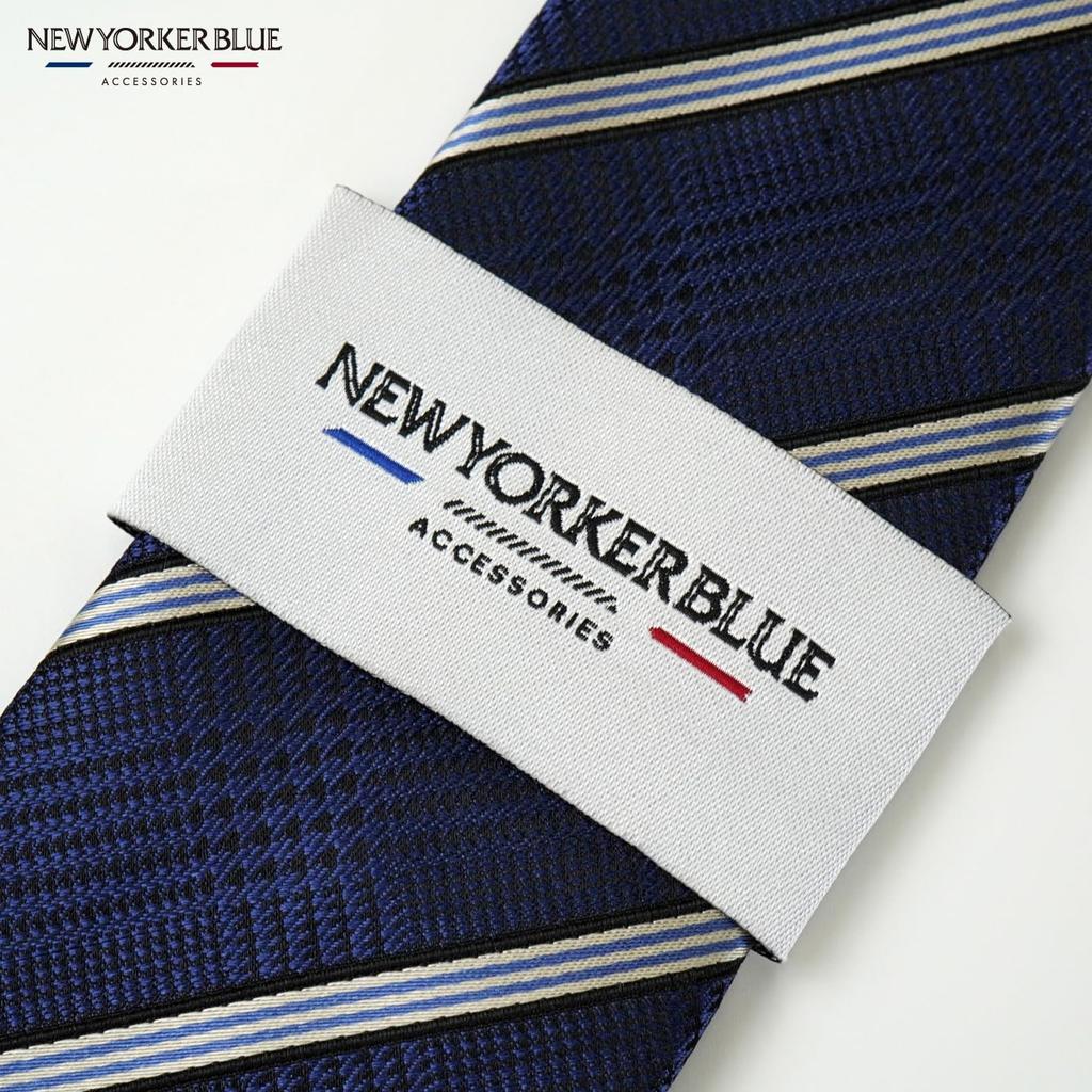 [New Yorker Blue] Striped (Glen Check Pattern) Necktie NB922514 Navy