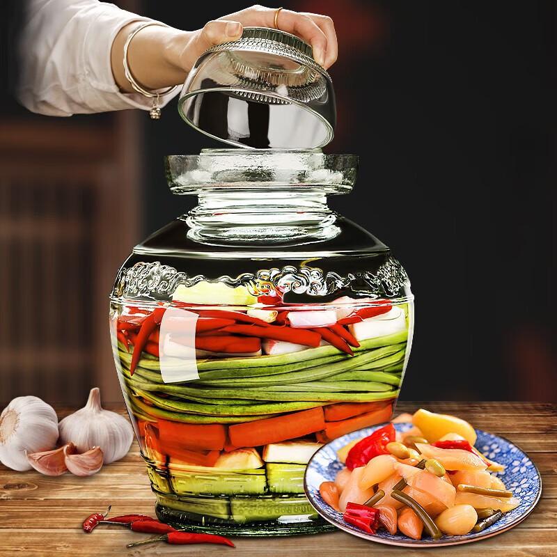Sealed Thickened Glass Pickling Jar with Inner Lid