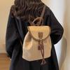 Fashionable Retro Texture Drawstring Bucket Bag, New Simple and Trendy Backpack, Compact Flip Small Bag