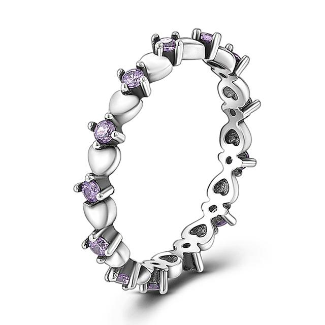 Size 6 -9 Inch Authentic 925 Silver Women Stackable Ring Girl 'S Luxury Wedding Finger Rings