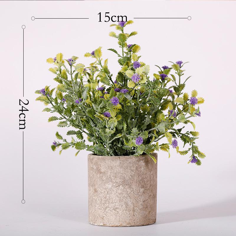 Artificial Bonsai Tree with Pot - Decorative Desktop Ornaments and Simulation Green Grass Ball for Office, Dining, or Cafe Decor.