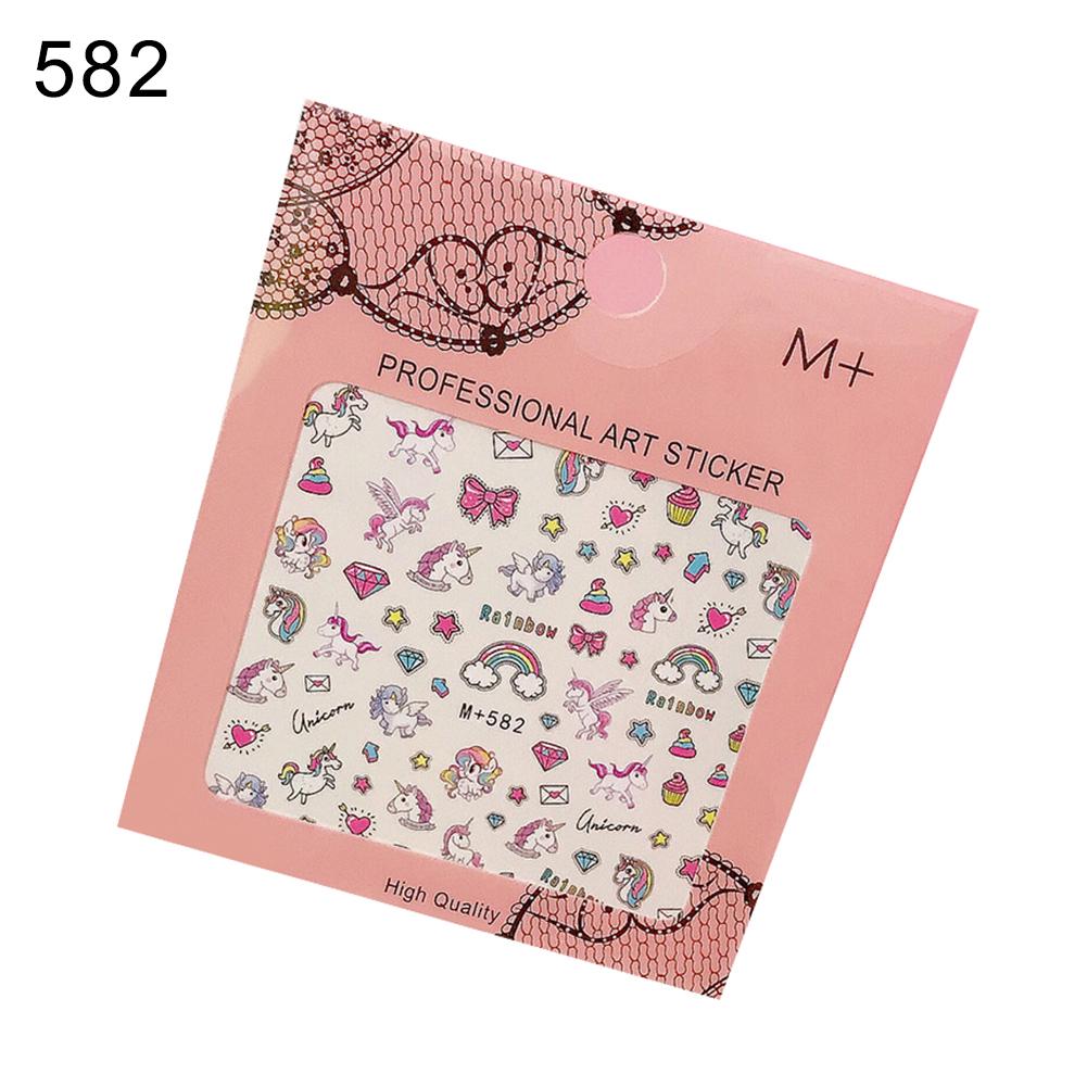 

Единорог девушки маникюр наклейки для ногтей полное покрытие водонепроницаемый декор фрукты M+582