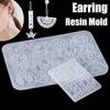 Caurspīdīgas Diy Craft epoksīda kaklarotas modelis, nolaižamie kuloni, silikona veidnes kristāla auskaru sveķu veidnes rotaslietu izgatavošanas rīki