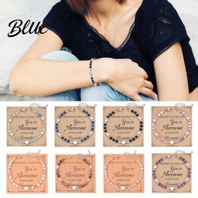 Casual Bracelet Women Natural Stone Beads Adjustable Length Comfortable Non-fading