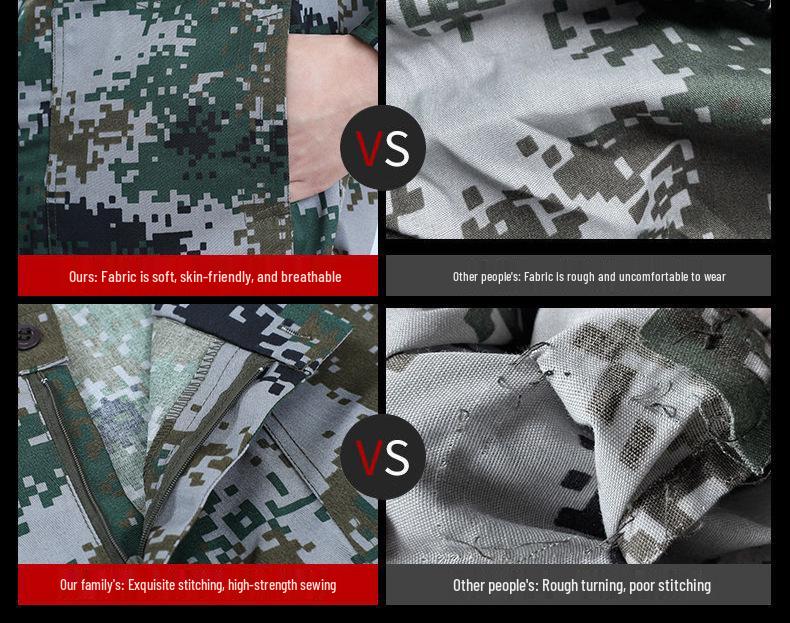 Unisex Camouflage Training Suit Set for Summer and Autumn - Durable, Lightweight Workwear for Students