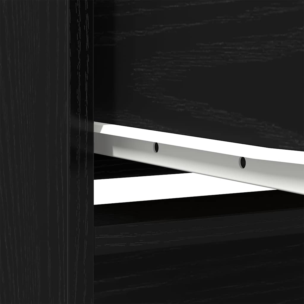 Highboard In Black Oak Look 29.5 X 34 X 119.5 Cm Engineered Wood