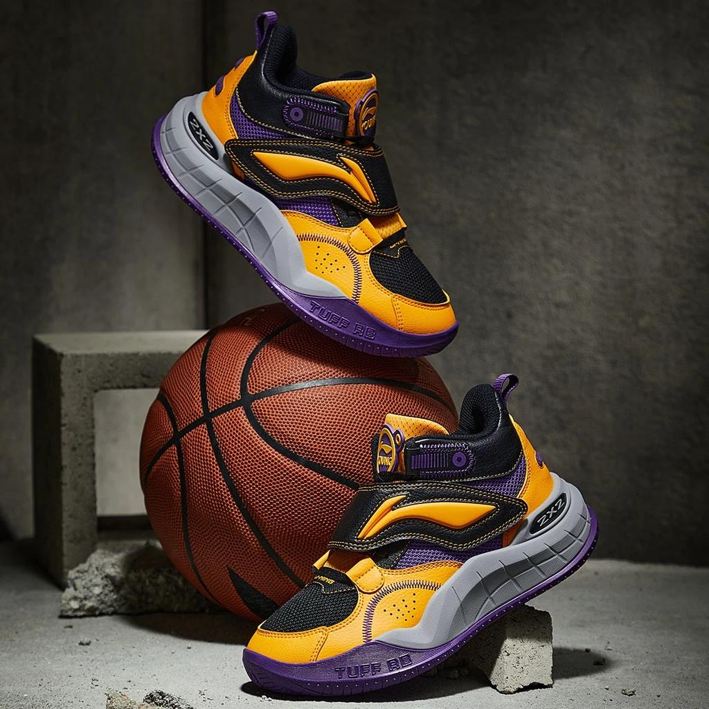 Li-Ning Li Ning YOUNG Domain High Top Children's Basketball Shoes Black Purple Yellow Kids' Unisex YKBT092-3