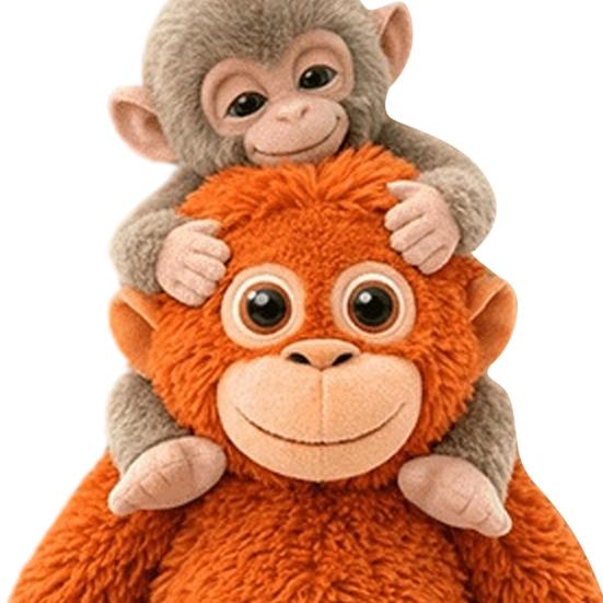 Punch Monkey Plush Pendant 2D Flat Texture Decorative Hanging Pendant Bags Backpacks Cars Wallets