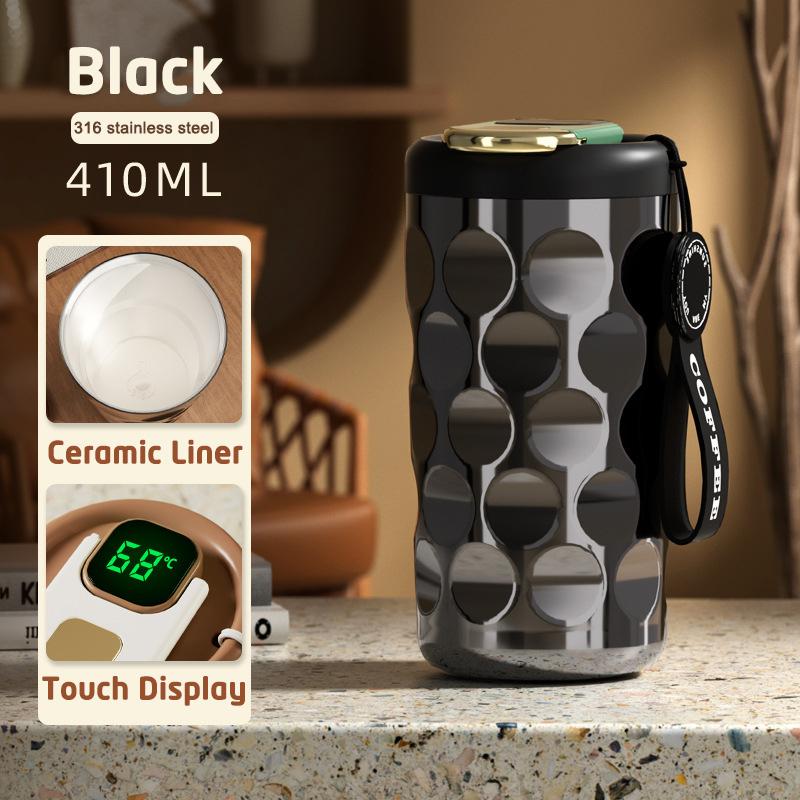 Chilly Bottle Smart 316 Stainless Steel Cup Smart Thermos Bottle for Coffee LED Temperature Display Thermal Mug Vacuum Flasks Coffee Cup 410ml