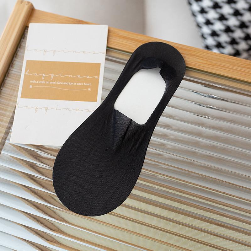 1 pár dámské neviditelné lodičkové ponožky prodyšné silikonové protiskluzové ultratenké ponožkové pantofle Vysoce kvalitní elastické ledové hedvábí Low Sox