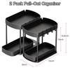 Versatile 2 Tier Under Sink Organizer Pull Out Stable Storage Rack Multi-Purpose Sliding Out Drawers for Bathroom Kitchen