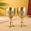 25ml Vintage Goblet Mysterious Chalice Embossed Flower Cup Drinking Cup Metal Goblet Worship Shot Glass Medieval Decoration
