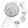 3Pcs/Set Mesh Strainer with Handle, Small Medium Large Size Sifter Metal, Stainless Steel Sieve Strainers for Kitchen