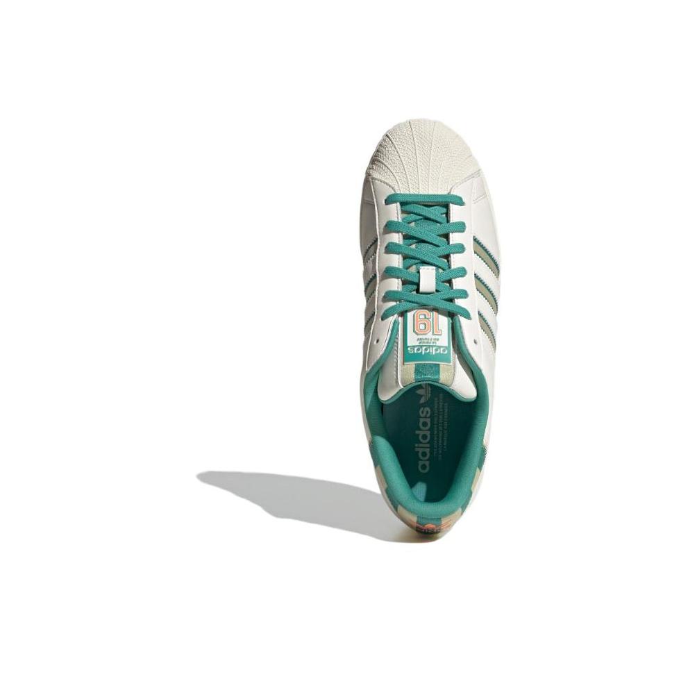 adidas Originalūs Superstar serijos Patogūs universalūs neslystantys lengvi žemi krepšinio batai Unisex sportbačiai Balti žali IE2931