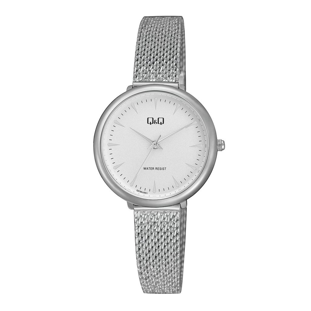 Citizen Analog Waterproof Watch with Mesh Overseas Silver Q&Q Band, Model, QC35J201,
