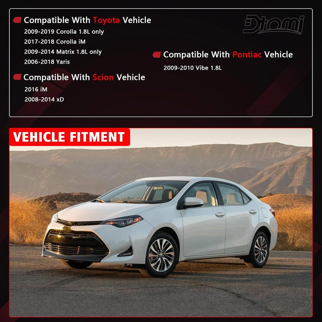 Engine And Cabin Air Filter Combo Set Compatible With Toyota Scion Pontiac Vehicle Corolla 2009- Matrix 2009-2014 Yaris 2006-2018, XD 2008-2014, Vibe