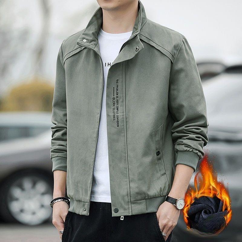 

Men s Autumn and Winter Stand-up Collar Work Jackets Trendy Velvet Loose Casual Men s Tops Korean Style Jackets for Men M