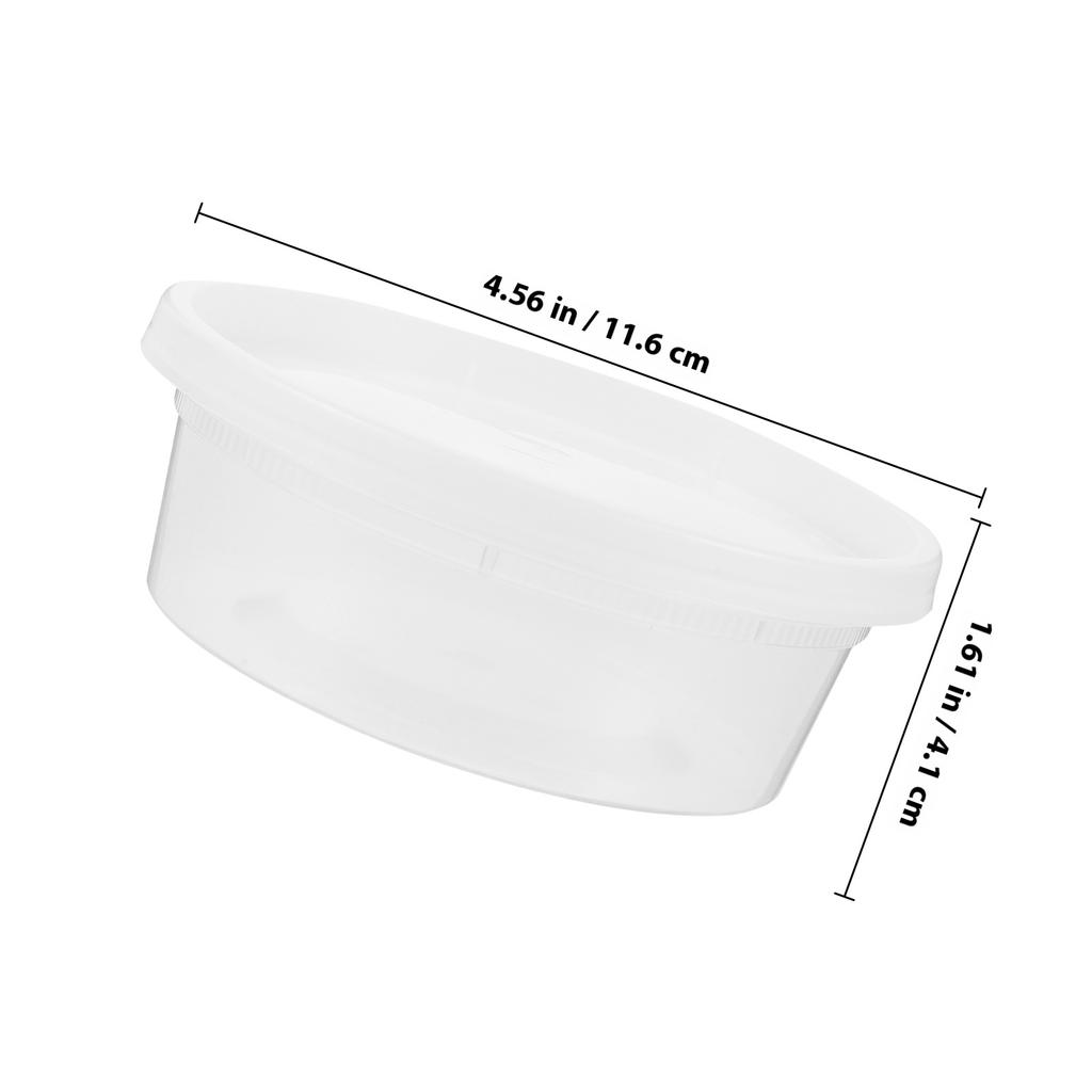 20Pcs Food Storage Containers Large Plastic Condiment Containers with Lids Take-Out Sauce Cups Meal Prep Disposable Bowls
