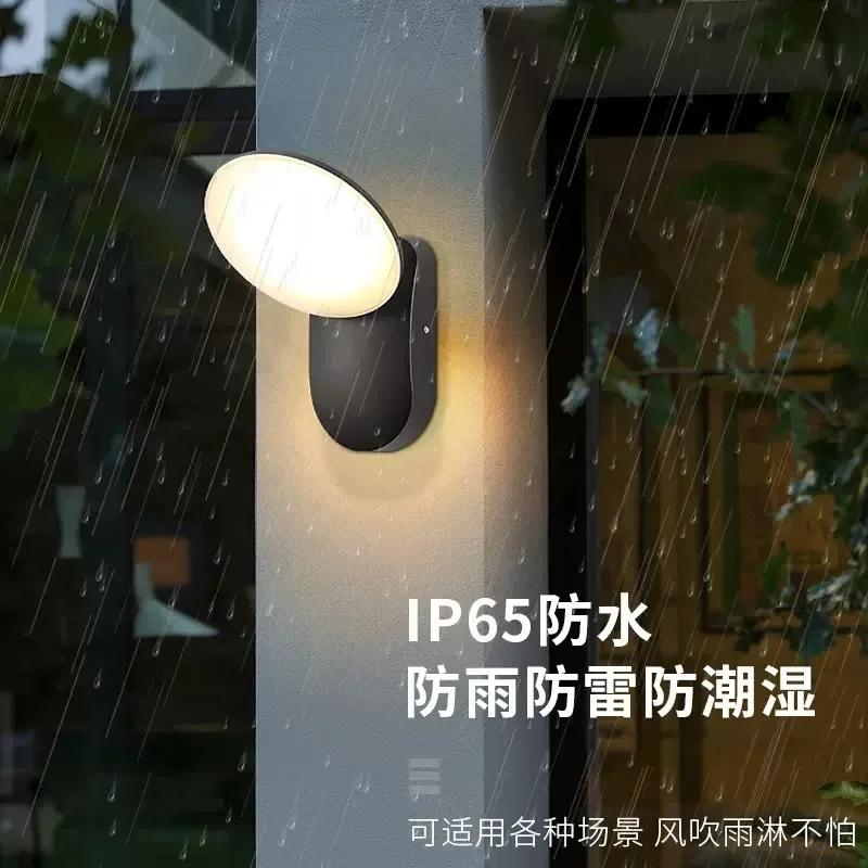 LED Simple and Bright Human Body Induction Wall Lamp Outdoor Waterproof Exterior Wall Lamp Villa Garden Balcony Terrace Lamp